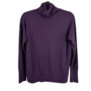 Aritzia Babaton 100% Wool Turtleneck Sweater Plum
